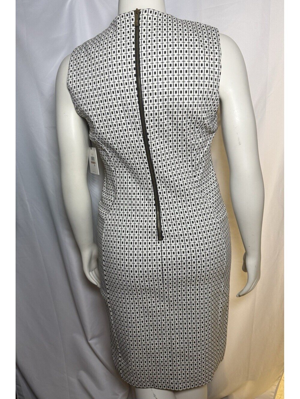 Calvin Klein Sheath Dress Sleeveless Abstract Print Work Chic Size 12 NWT - Picture 2 of 4